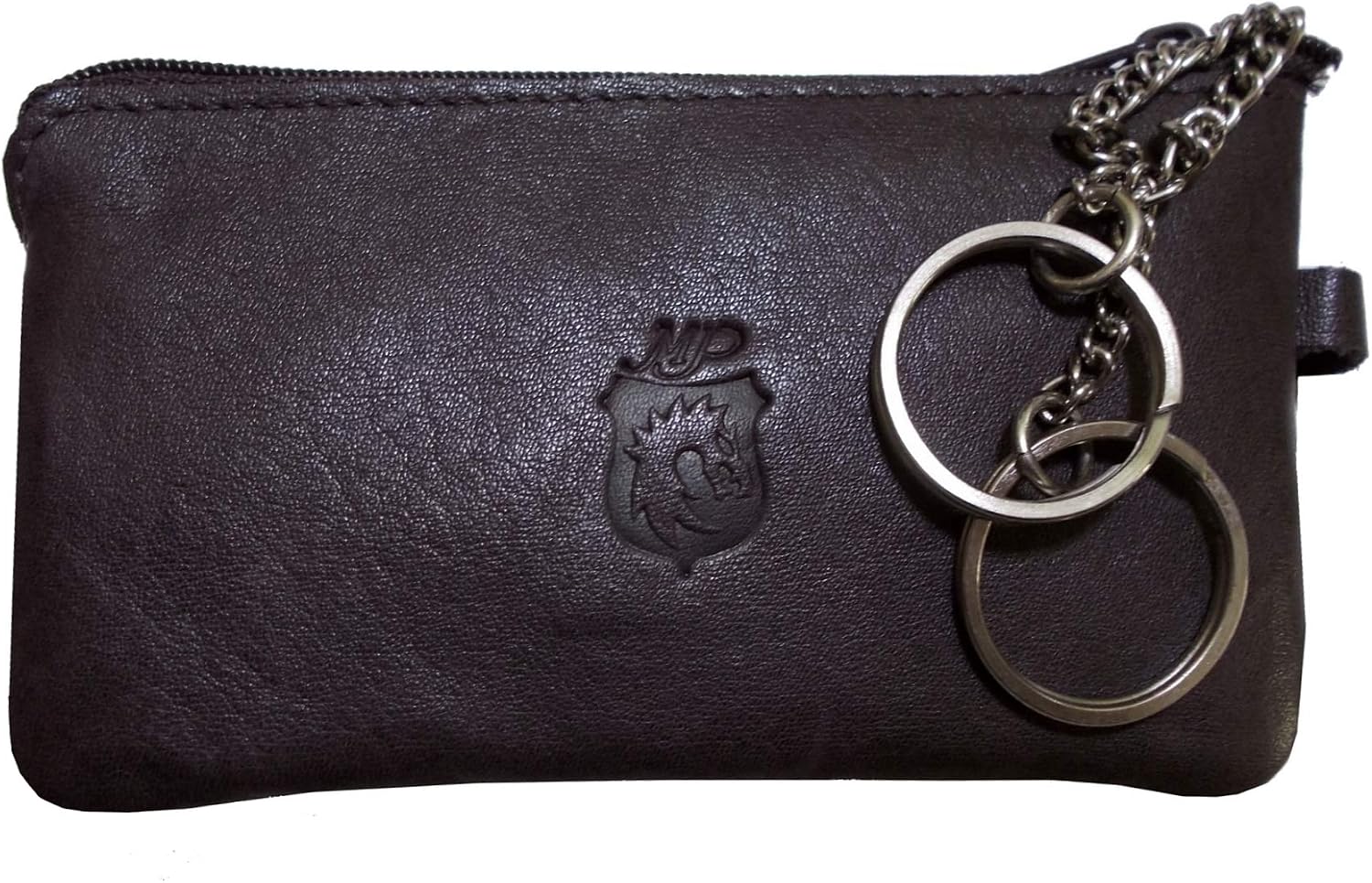 Portachiavi auto in pelle con cerniera personalizzato, 6 ganci, portafoglio portachiavi, vera pelle pieno fiore invecchiata - YS002 - Italia