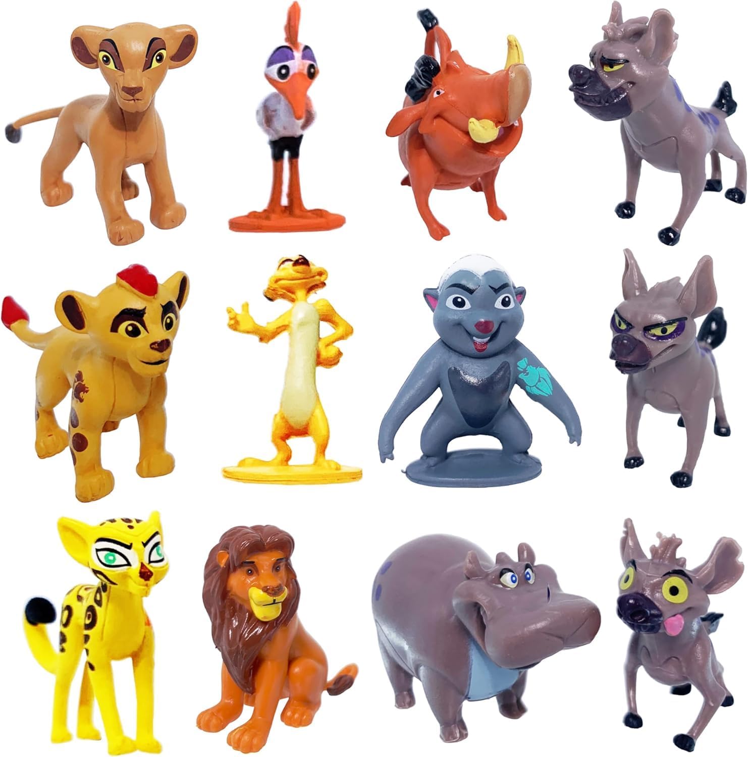 Mini Action Figures, Multiple Character Collectible Set, Car Dashboard, Decoration & Cake Topper Toys for Fans (12 Pcs Lion Animal Doll Set for Decoration)