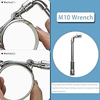 Vista 4 de 4 Pack Abrazaderas de manguera con perno en T de 1 3/16 pulgadas Rango de trabajo 38-40mm para ID de manguera de 1 3/16 pulgadas, abrazaderas