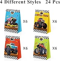 Vista 3 de 24 bolsas de golosinas Monster Truck: recuerdos de fiesta de monstruos y decoraciones para fiestas de cumpleaños de niños