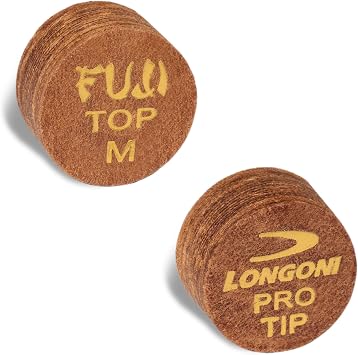 Longoni Fuji Regular Laminated Billiard Pool Carom Cue Tip, 14 mm
