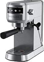 Vista 1 de Frigidaire Steam Espresso Maker, Coffee Machine with Milk Frother & Cup Warmer, 20 Bar Pressure, 34 oz Removable Water Tank, Single or Double Shot