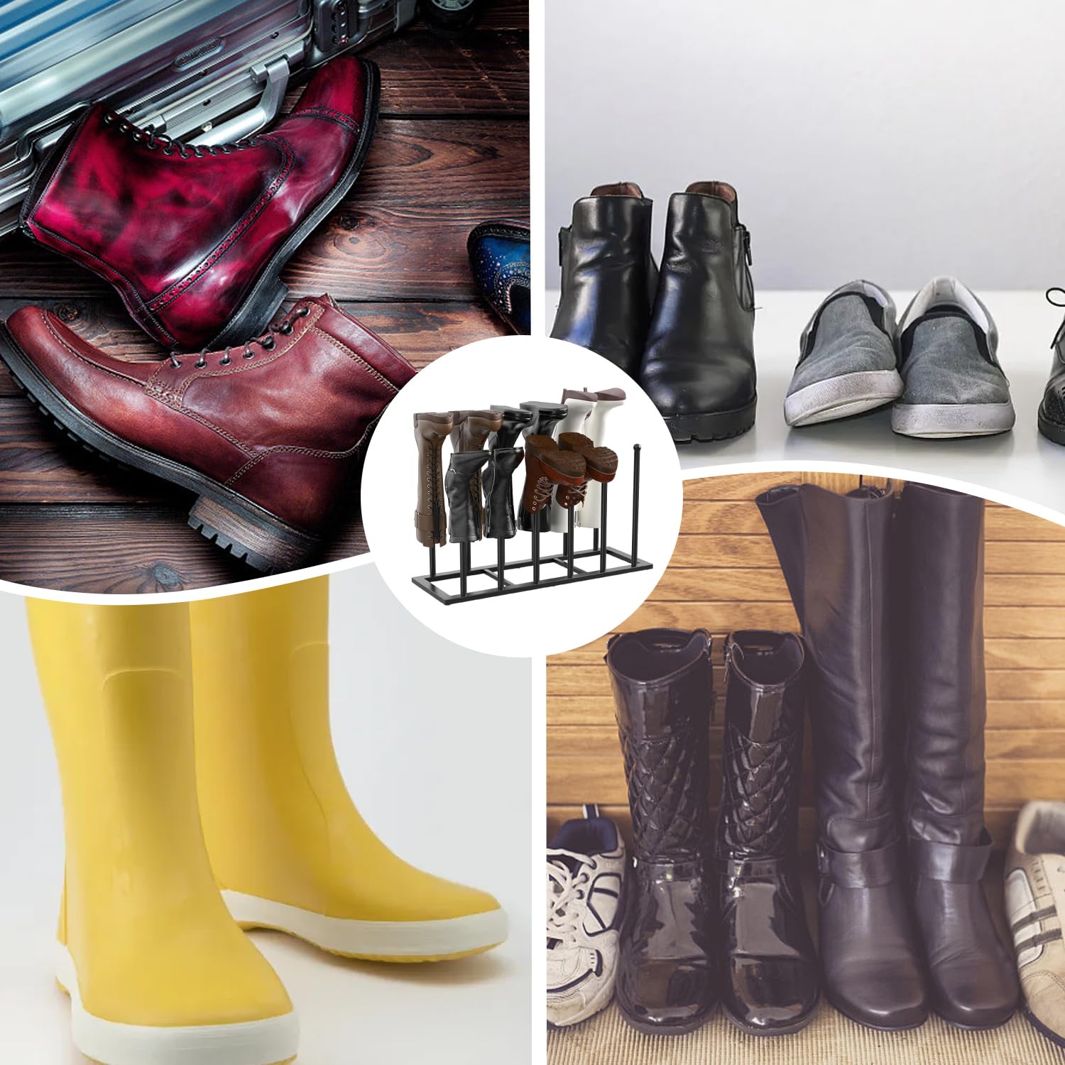 Scarpiera in metallo nero – Porta stivali per 4 paia di scarpe