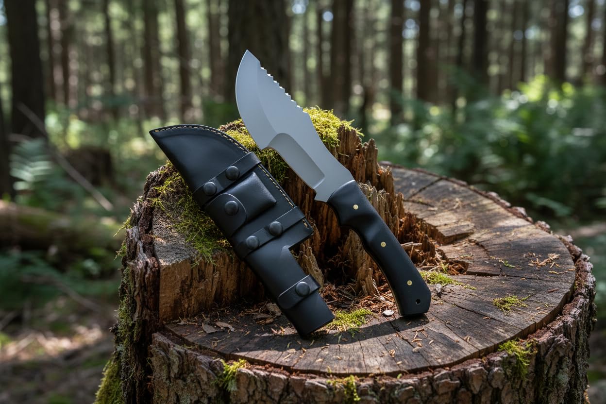 CHOOSE Coltello Tracker fatto a mano - Lama fissa da collezione personalizzata ispirata al film 'The Hunted', pinza piena, manico ergonomico |TRM013