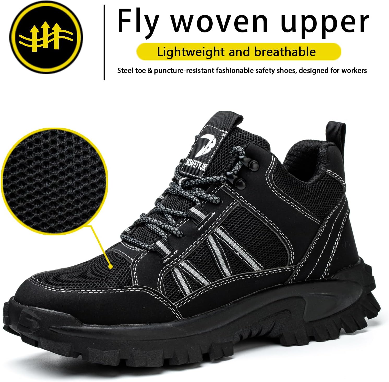 Steel Toe Work Shoes for Men and Women Lightweight Comfortable Industrial & Construction Outdoor Work Safety Boots