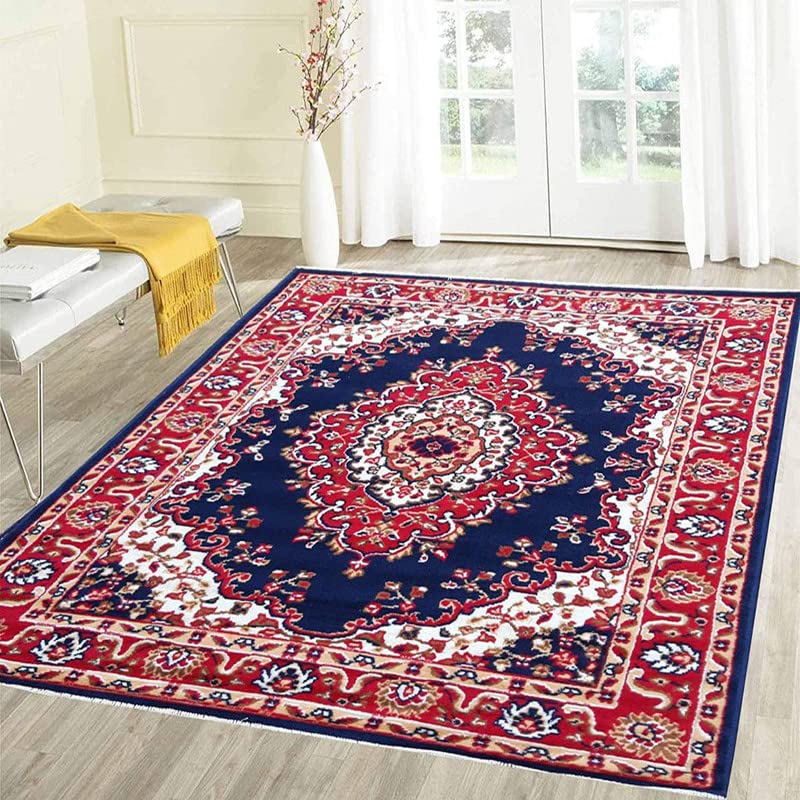 Image of Home Decore Acrylic Carpet for Your Living Room & Drawing Room Aywhere in Your Home (180X240 Blue Colour)- 6x8 Feet