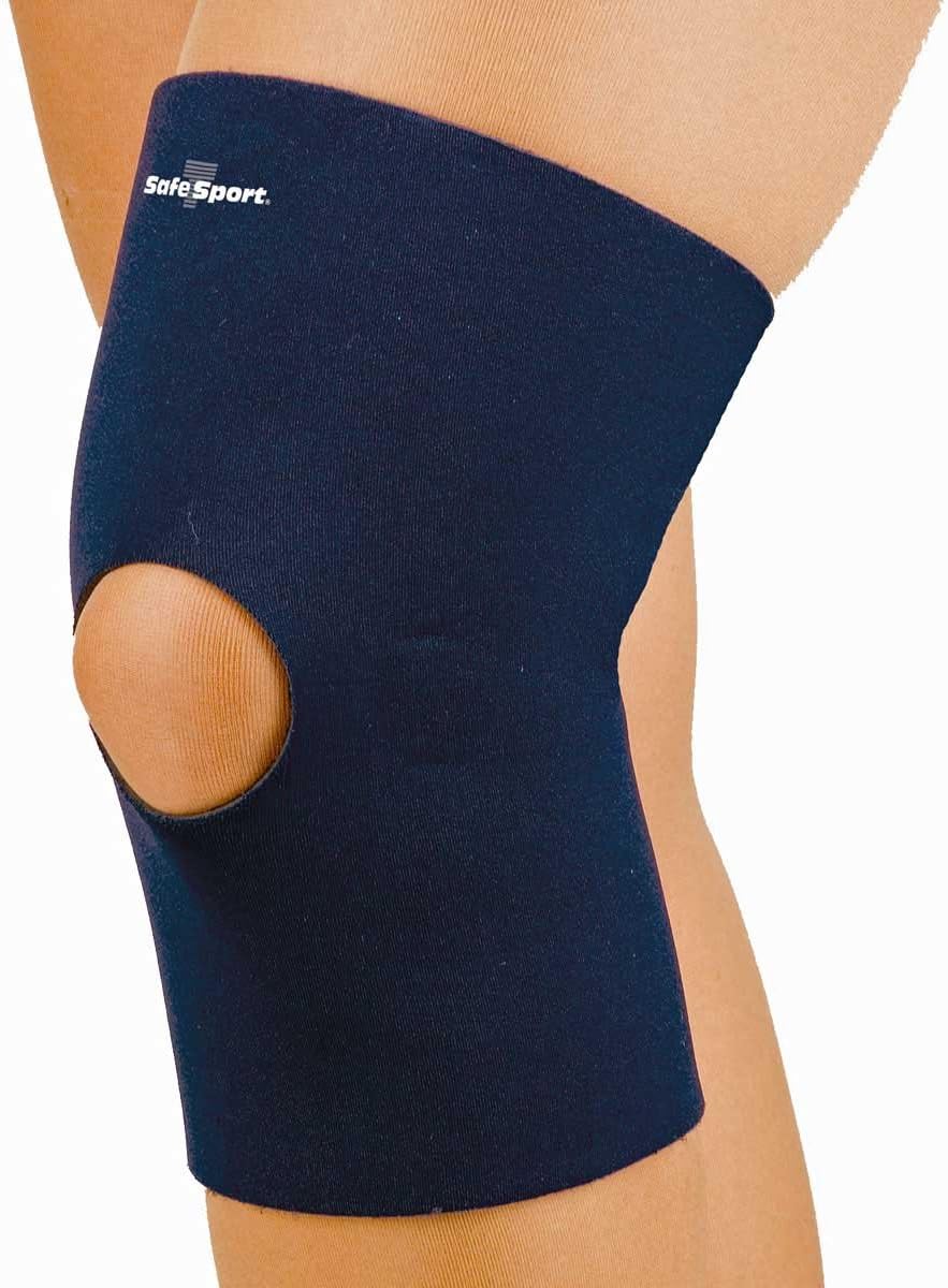 FLA Safe-T-Sport Neoprene Knee Sleeve Open, Navy, X-Large