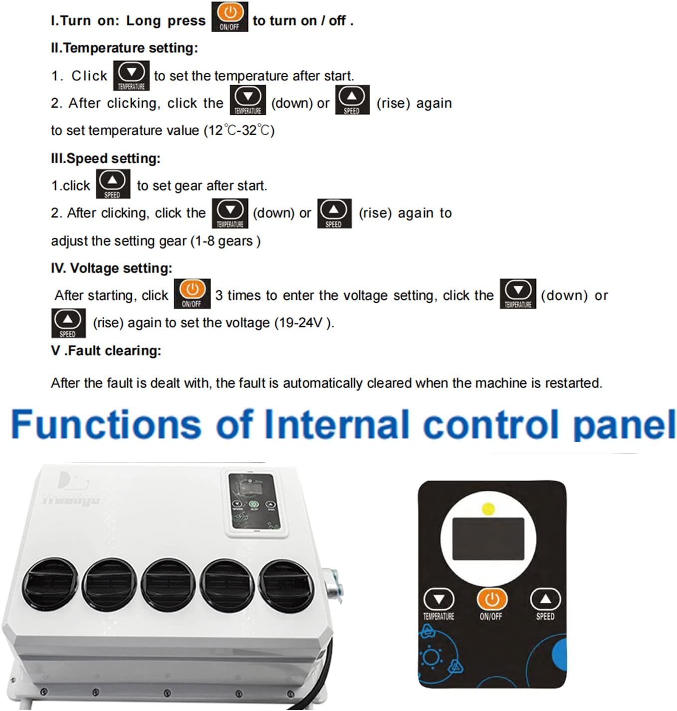 Image showing the indoor unit installed inside a vehicle cabin, highlighting the connector upgrade and ease of installation. A remote control is also visible.