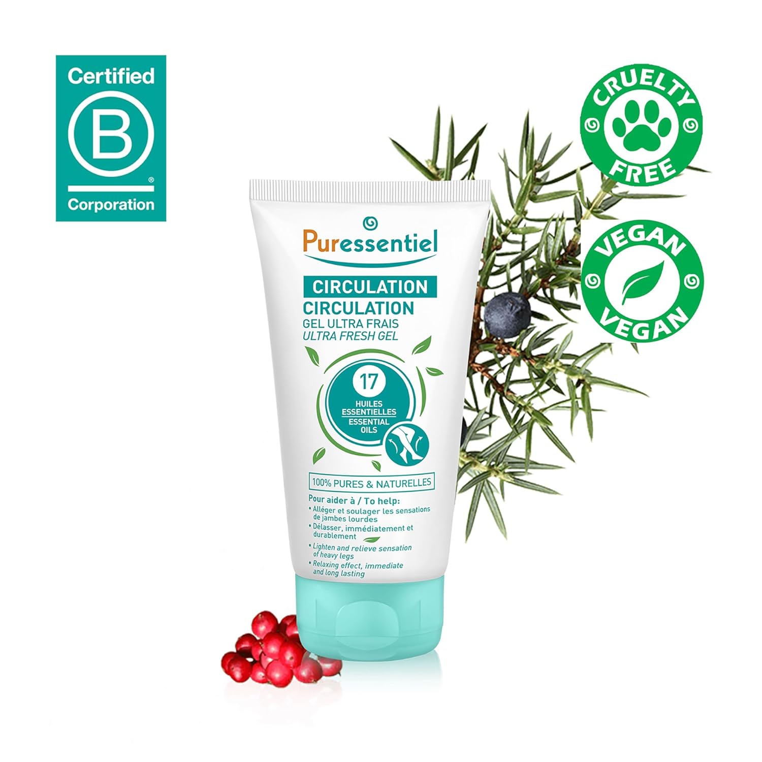 Puressentiel Soothing Gel for Tired Feet, Ankles, Legs - Aromatherapy Lotion with 17 Essential Oils for Body and Skin - Instant, Lasting Relief and Circulation - Natural and Alcohol Free - 4.22 oz - Image 4