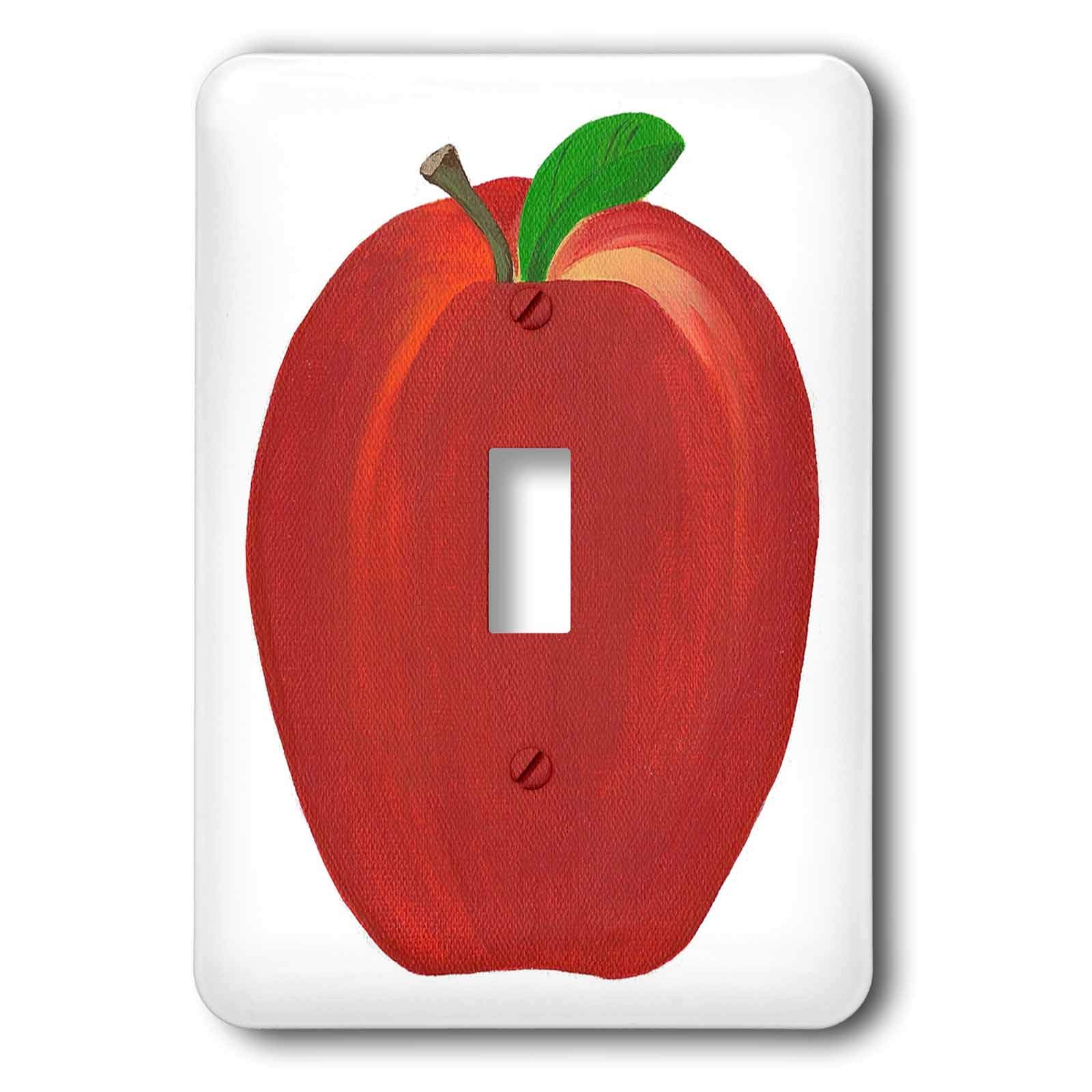 Interrupteur à bascule unique Pomme rouge au design rustique vibrant