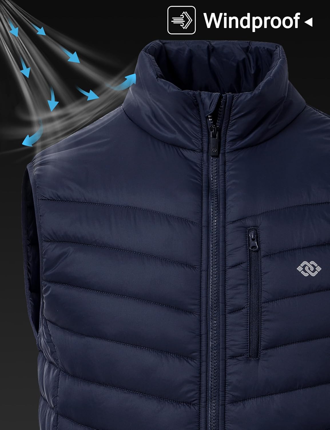 MoFiz Men's Vest Lined Puffer Vest Sleeveless Mock Neck Down Jacket Running Vest Travel Winter windbreak Coat - Image 4