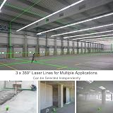 Poziomica laserowa zielona, ​​Huepar 3×360 z akumulatorem litowo-jonowym, samopoziomująca poziomica laserowa, z portem ładowania typu C i twardą walizką w zestawie – B03CG Pro