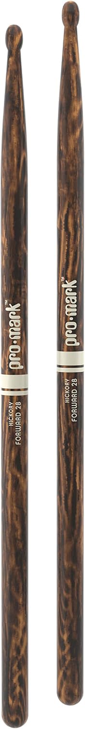 ProMark Drum Sticks - Classic Forward 2B Drumsticks - Drum Sticks Set - Oval Wood Tip - FireGrain Hickory Drumsticks - Consistent Weight and Pitch - 1 Pair