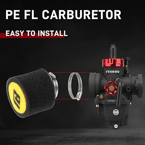 Miniatura 30 de NIBBI Kit de carburador PE22, kit de carburador de 0.866 in con chorros de carbohidratos, apto para motocross de 110 cc, 125 cc, 130 cc, Apolo