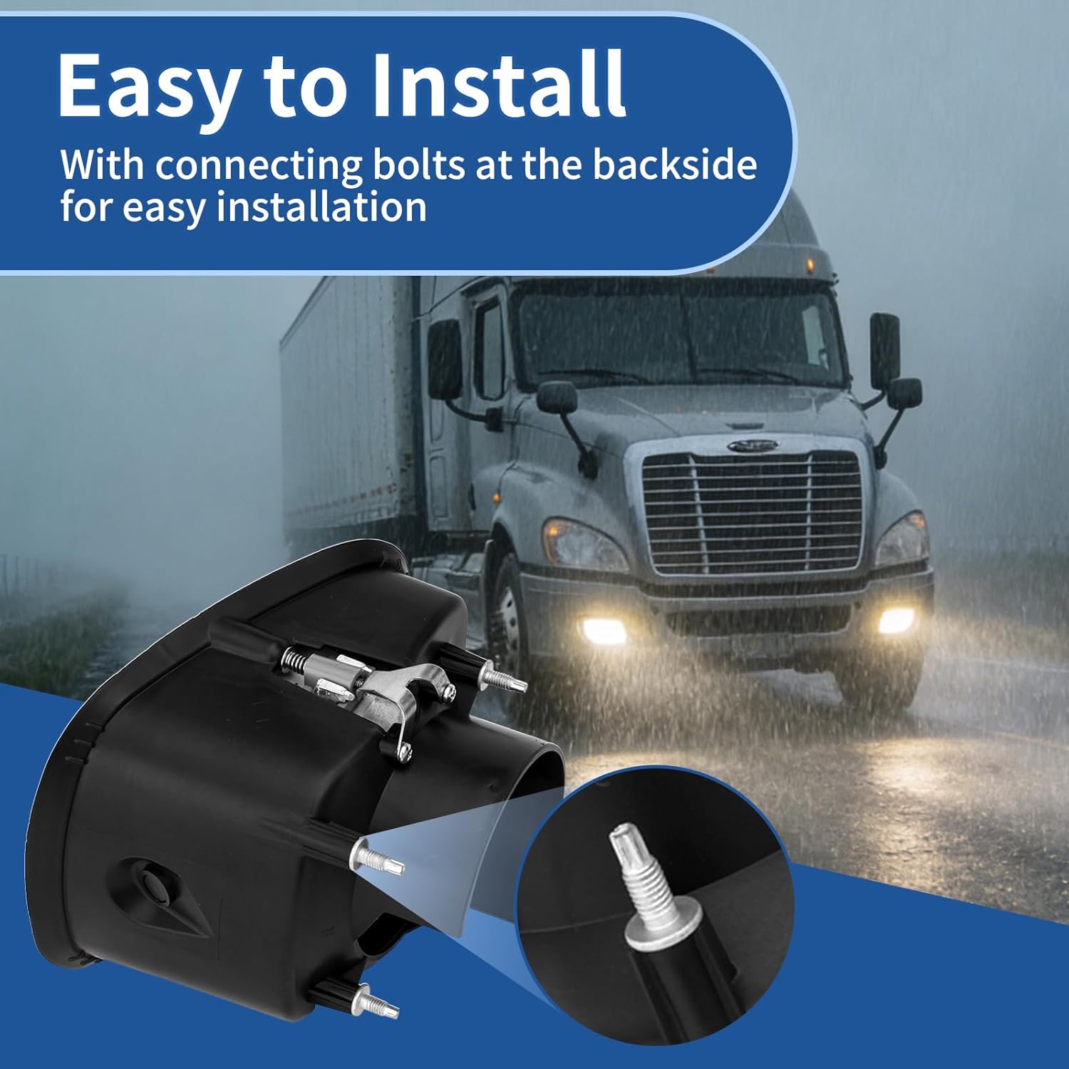 High Soar Fog Lights Compatible with Freightliner Cascadia 2008-2017 Front Fog Light Assembly with Bulb Waterproof Truck Accessories, LH Driver & RH Passenger Side (A Pair)