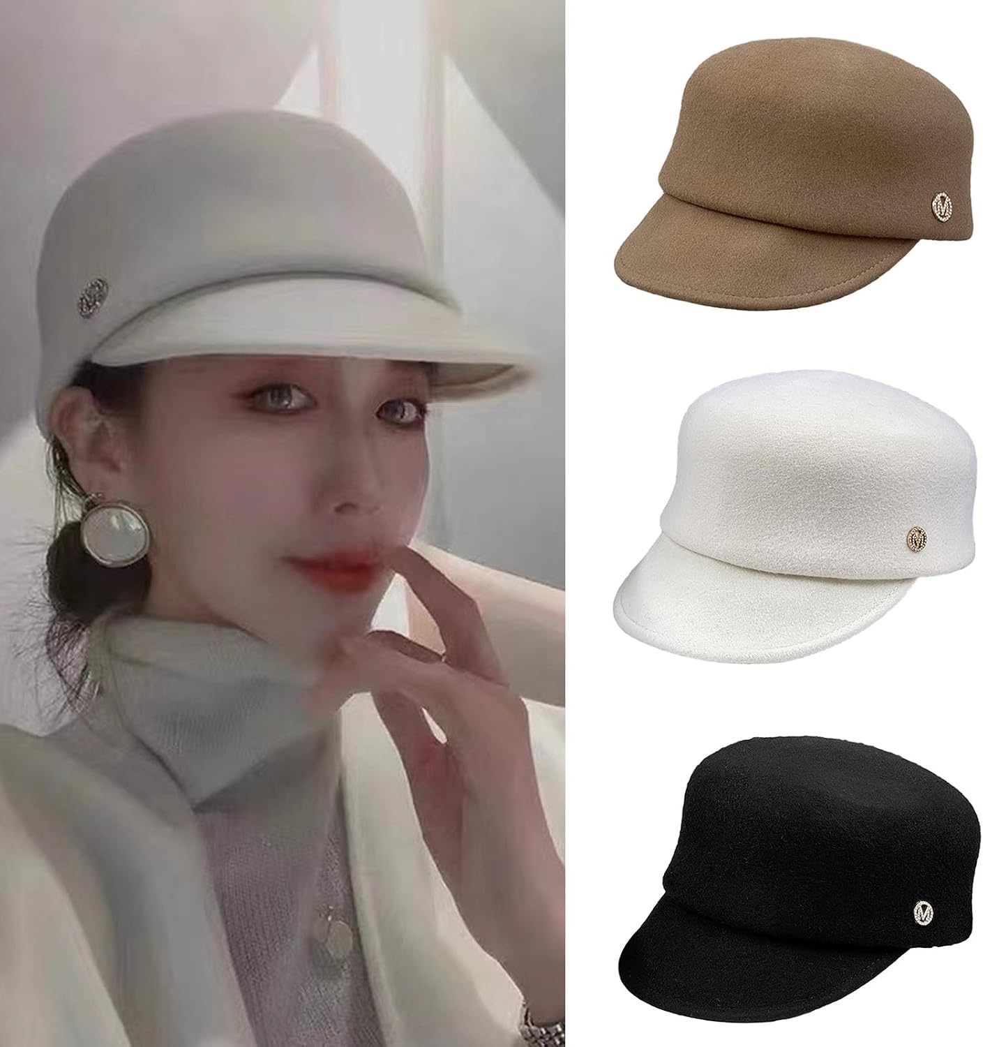 Warm Wool Fedora Cap for Women BowlerCap Tea Party Derby Cap Masquerade Accessories Vintage Horse Riding Hat Headdress Horse