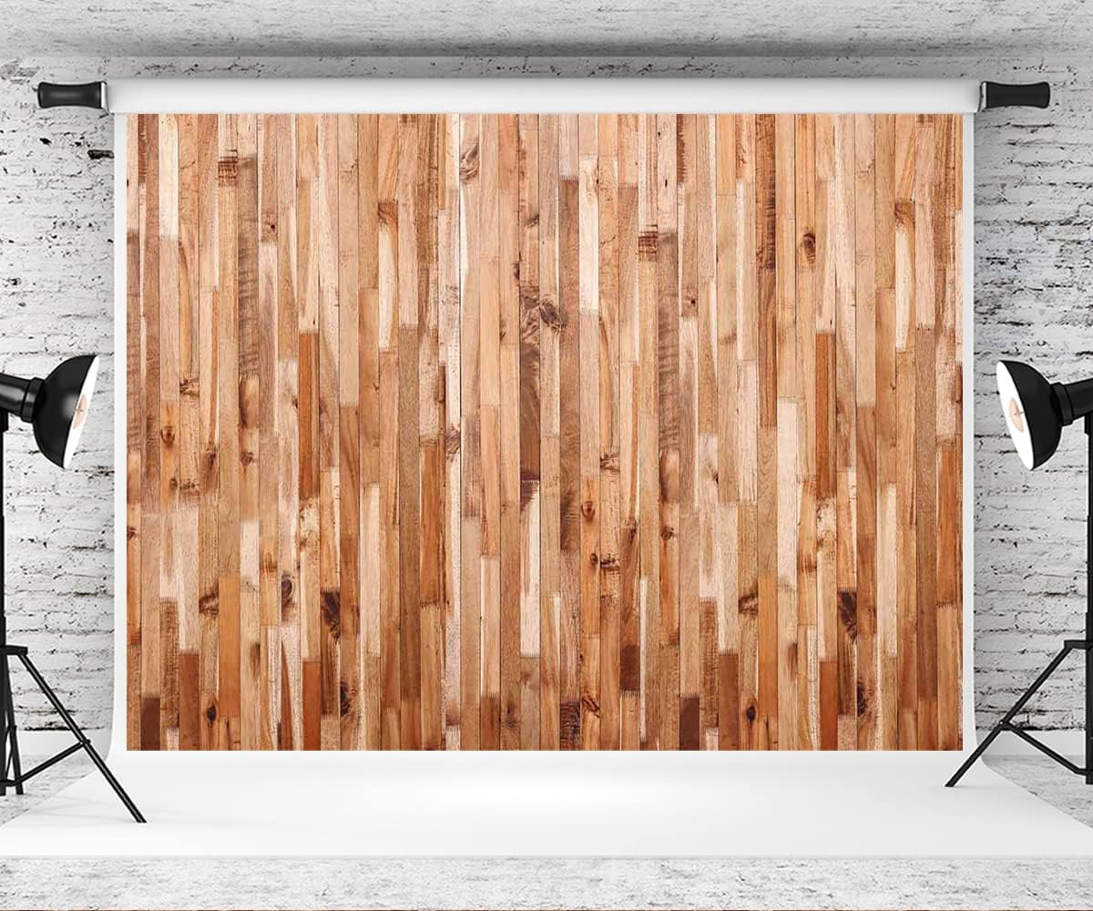 Kate 8×8ft Wood Wall Photography Backdrop Light Brown Wooden Floor Photo Background Plank Board Photo Studio Props for Photographer Pictures Videos