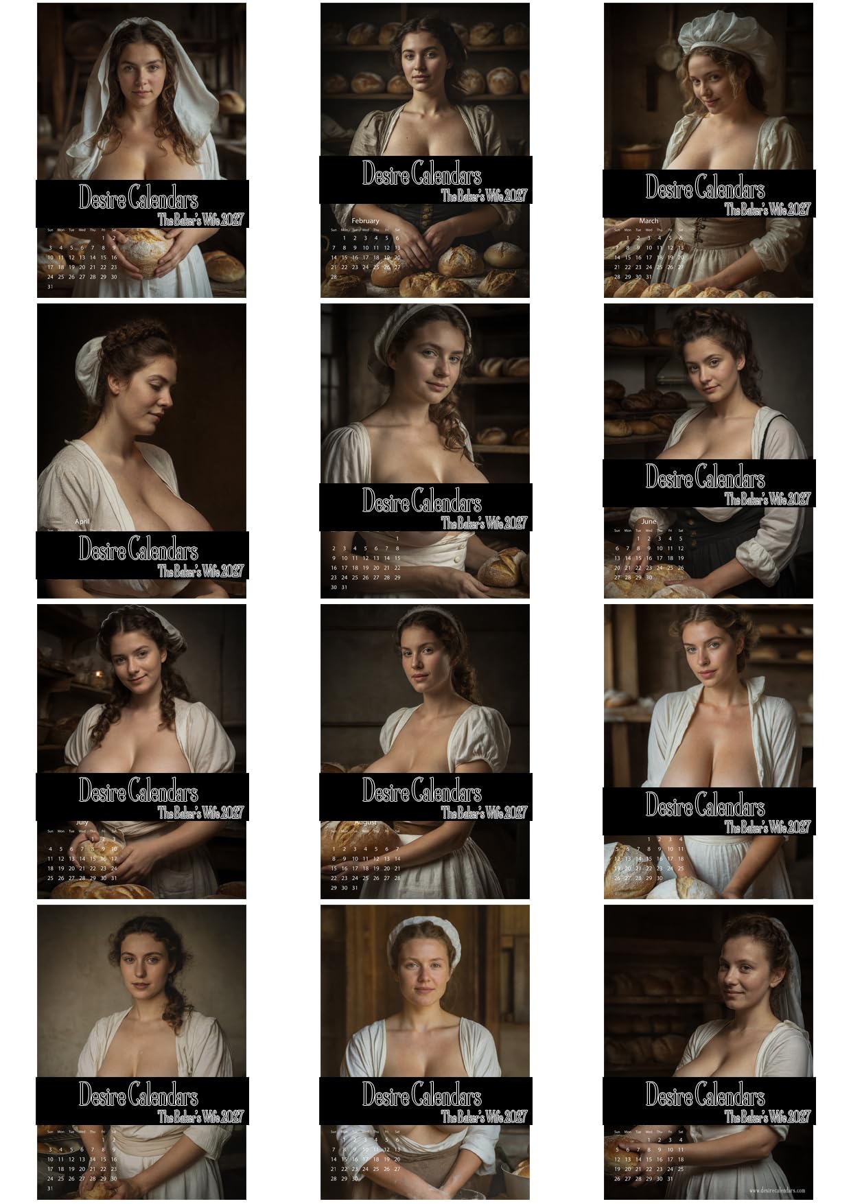 2027 Calendario Da Parete La Donna del Panettiere