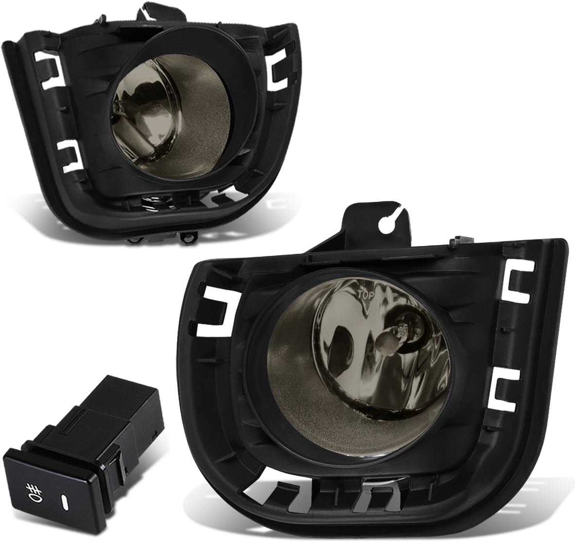 Auto Dynasty Fog Lights Assembly Compatible with 2014 2015 2016 Scion tC Front Bumper Driving Fog Lamps w/Switch and Bezel, Driver and Passenger Side, Smoked Lens
