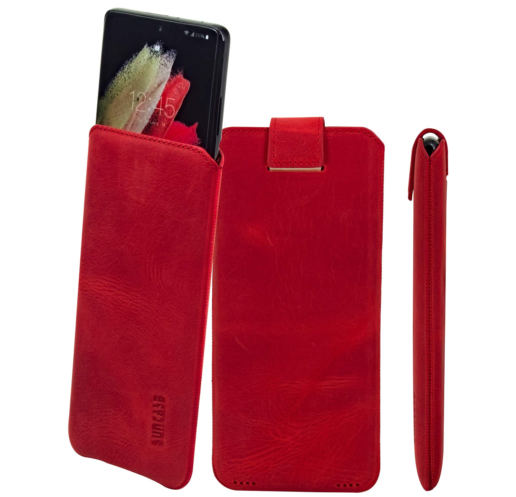 Custodia in vera pelle Slim-Edition per Google Pixel 3 (con