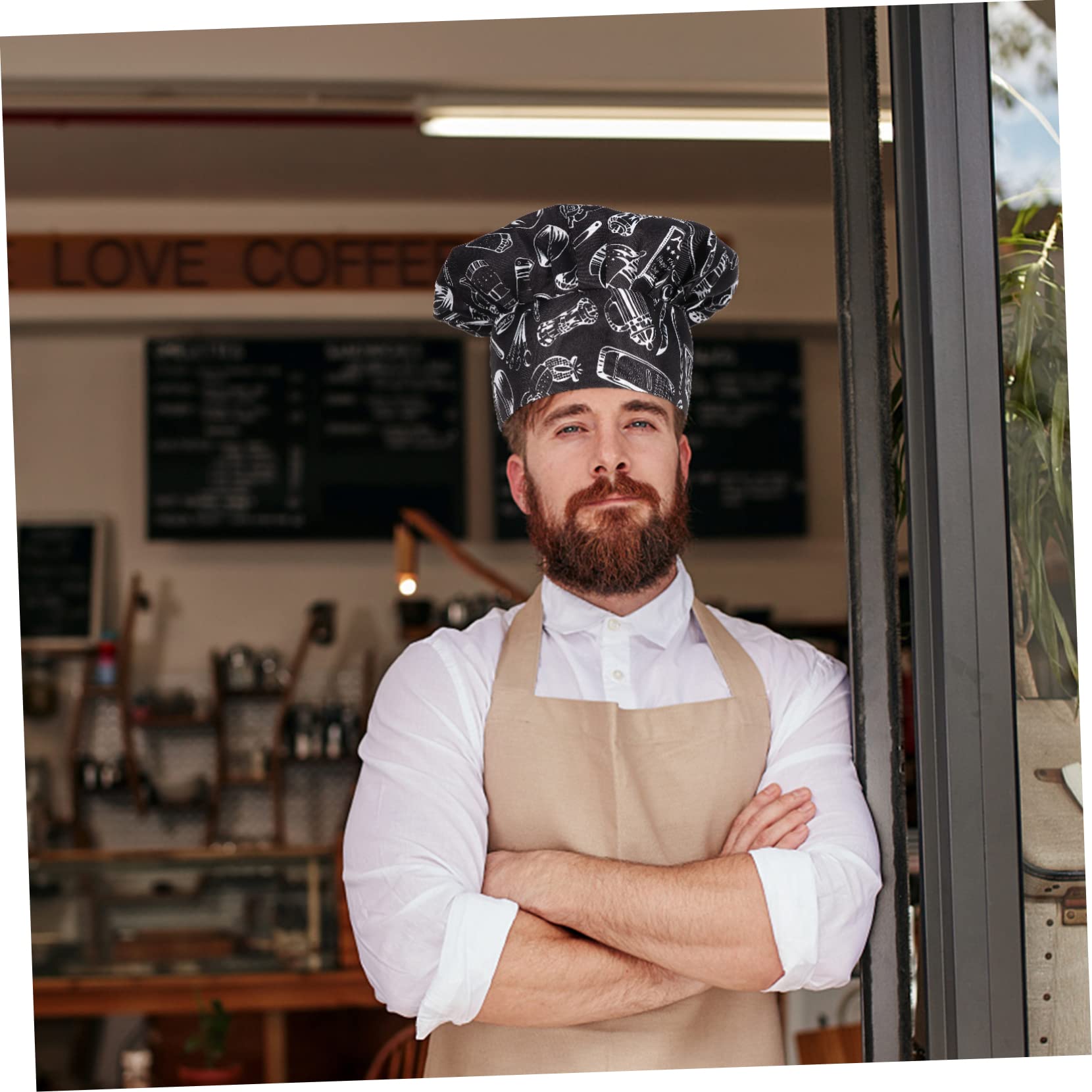 FRCOLOR Gorro De Chef Unisex Cocina Profesional para Restaurantes Y Bares con Rayas