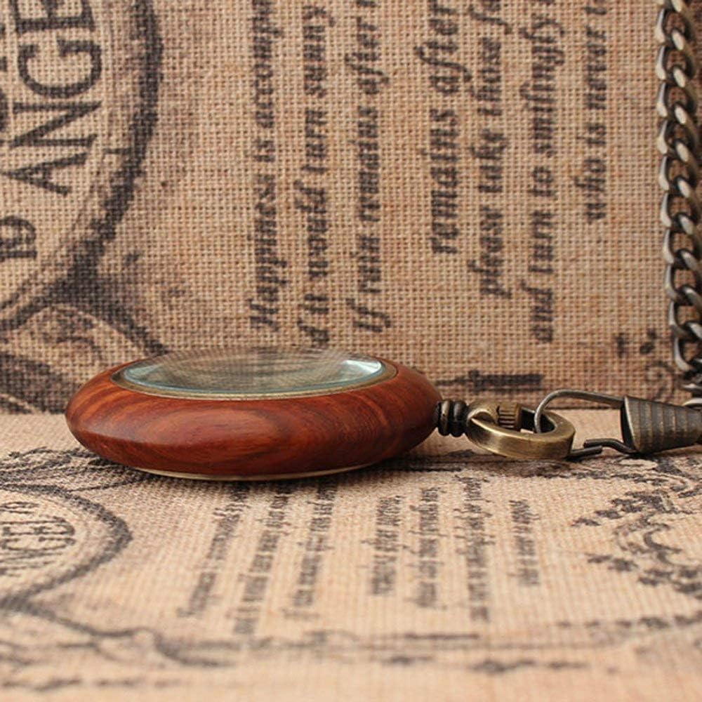 Regalos para Parejas, Reloj de Bolsillo Romano de Madera a la Moda, Reloj de Bolsillo clásico sin Cubierta, Regalo Decorativo para Padre, Reloj de Bolsillo