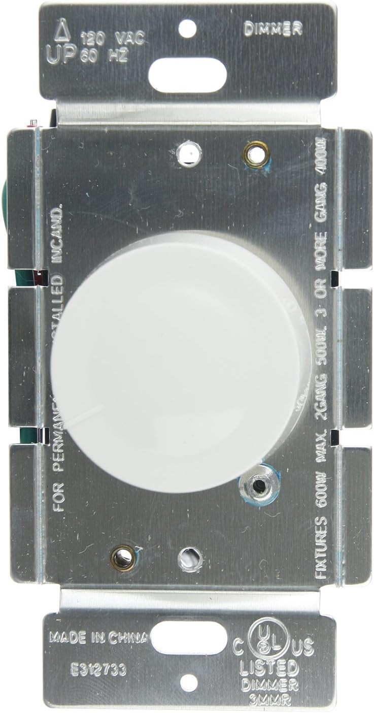 Sunlite 40927 E1000/I Rotary Dimmer, 600 Watts, 120 Volts, UL Listed, Ivory, for Residential & Commercial Use, 10 Pack