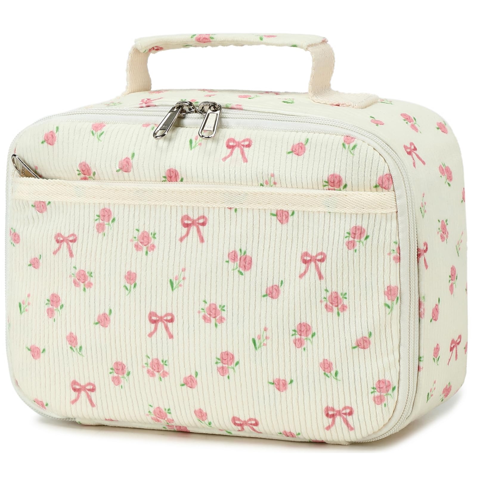 Bluboon Kids Girls Lunch Bag Insulated Lunch Box for school Corduroy Lunch Cooler Organizer School Kids Lunch Tote