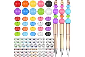 60 Pcs Silicone Beads & 60 Pcs Rhinestone Beads for Pen and Jewelry Making