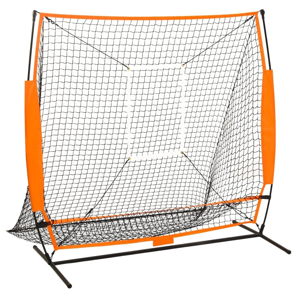 vidaXL Multisport Übungsnetz Baseball mit Schlagzone Aufbewahrungstasche Sicherheitsnetz Schutznetz Trainingsnetz Schwarz 174x76x158,5cm