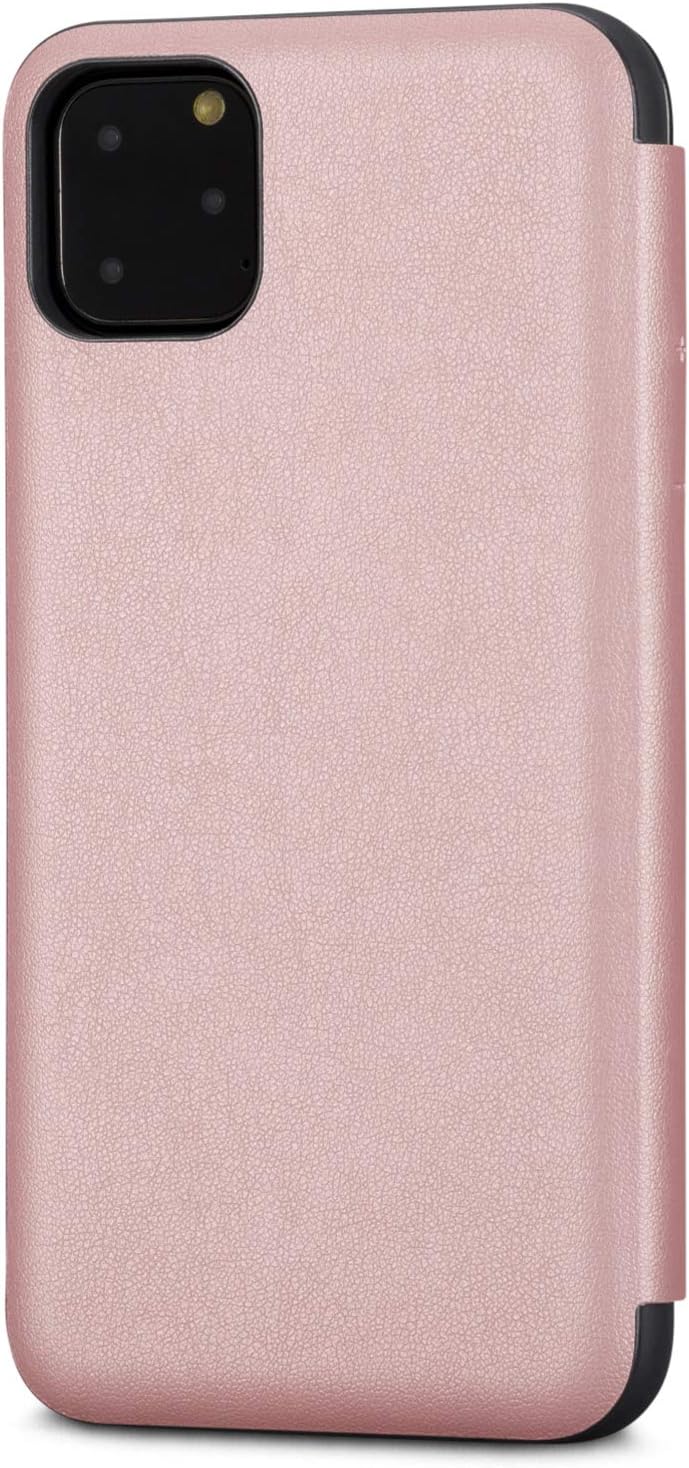 iPhone 11 Pro Max Flip Case Rose Gold - CASEZA Dublin PU Leather Case - Premium Vegan Leather Wallet Book Folio Cover for The Original iPhone 11 Pro Max (6.5") - Ultra Thin with Magnetic Closure