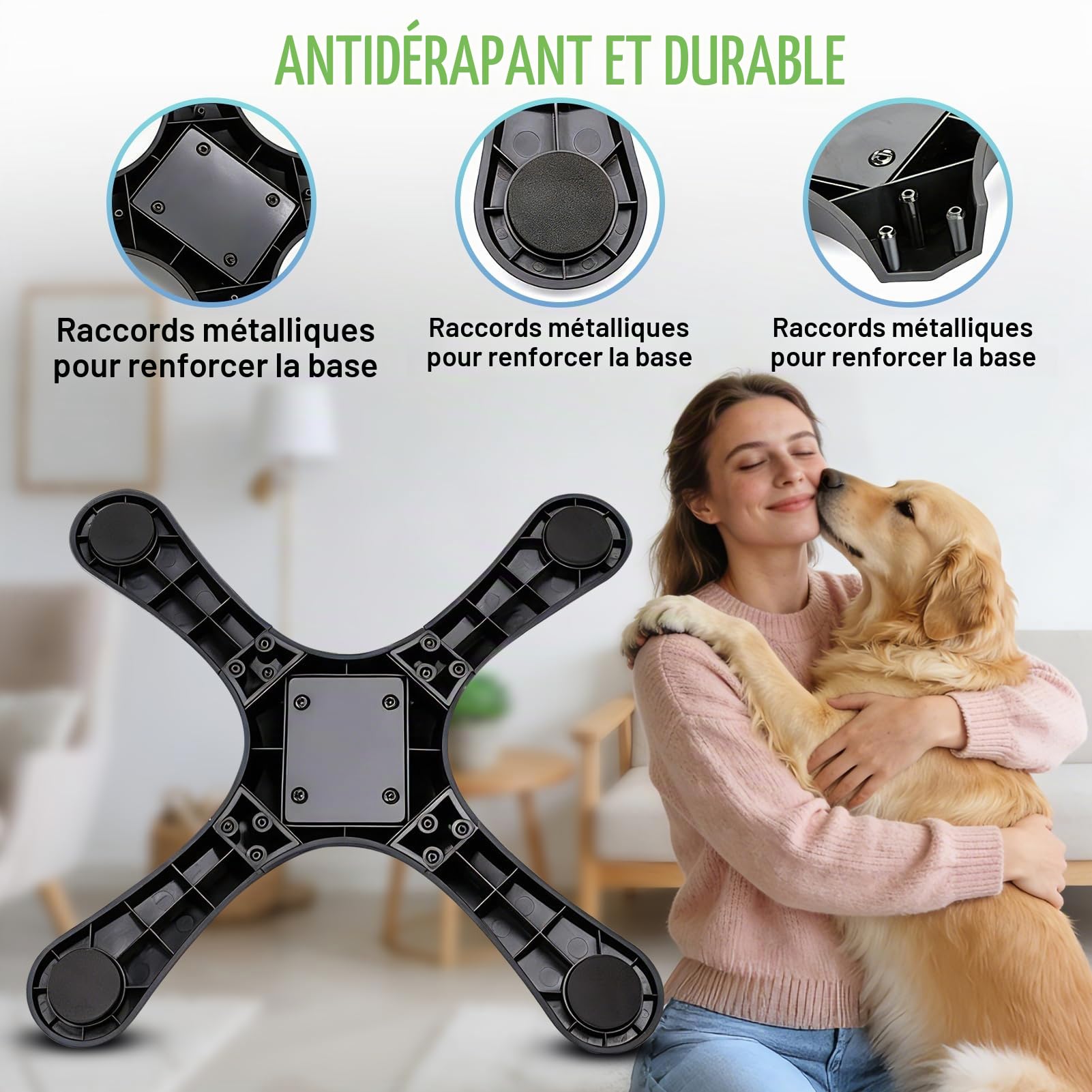 Gamelle Chien Surélevée avec 3 Hauteurs Réglables (14/24/33 cm),Support de Gamelle Inclinable 15° pour Petits, Moyens et Grands Chiens – Largeur Ajustable Universelle,Ergonomique et Stable.