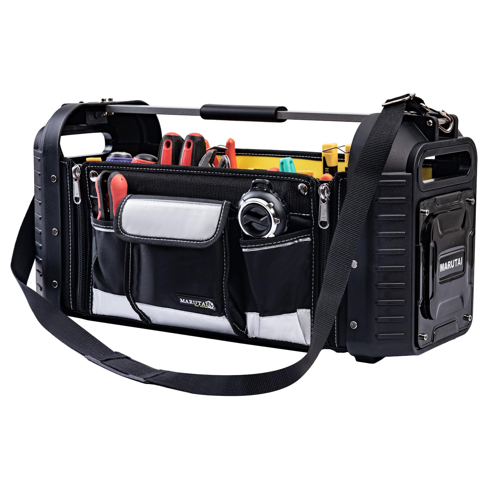 MARUTAI 24'' Large Tool Tote Bag, Open Top Tool Bag, 29 Pocket Heavy Duty Waterproof Tool Organizer, for Mechanics、 Technicians 、Gardening、 Electricians