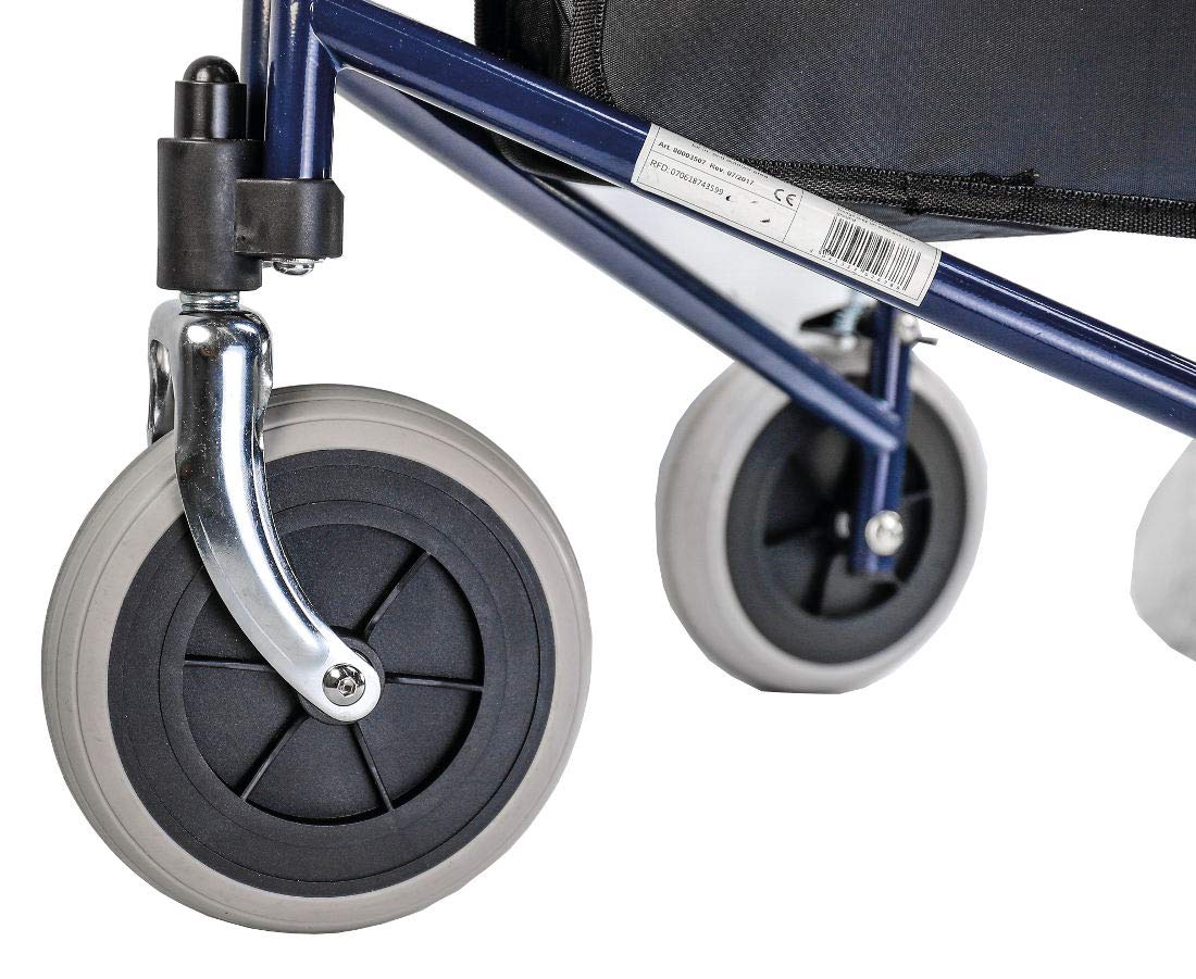 FabaCare Rollator Actimo Delta, 3-Rad-Rollator, Gehhilfe blau, Korb, Tablett, Feststellbremsen, Höhe verstellbar, Heimrollator mit 3 Rädern, bis 120 kg