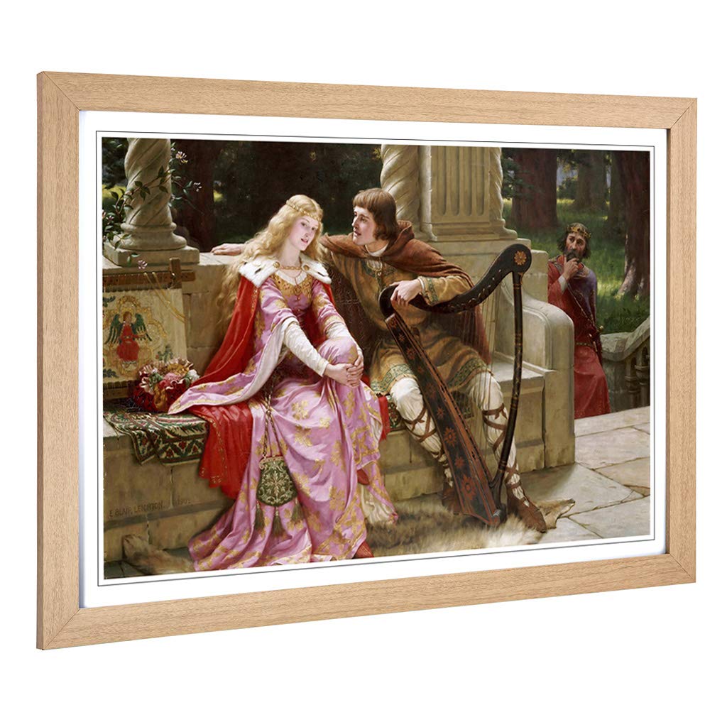 Big Box Art Framed Print of Edmund Leighton Tristan and Isolde Design | Wall Art Picture | Home Decor for Kitchen, Living Room, Bedroom, Hallway, Oak, A2 / 24.5x18 Inch / 62x45cm