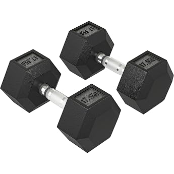 HOMCOM 4-20 kg Hexagon Dumbbells Set of 2 with Knurled Handle Dumbbells