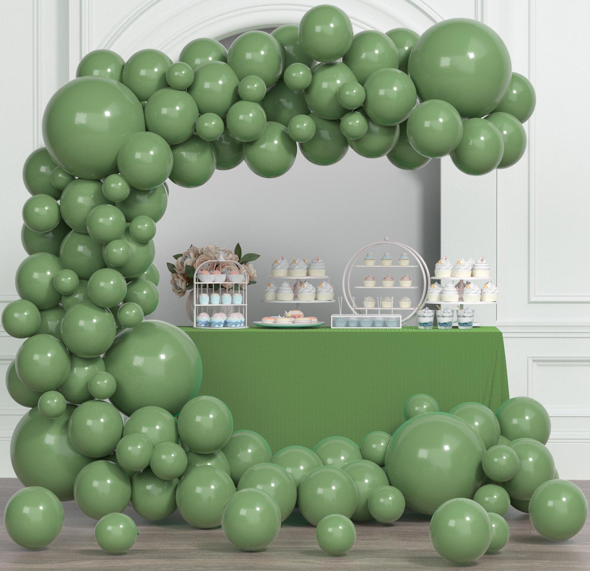 Best HD Pictures about  Sage Green Balloon Arch  with No AI Images