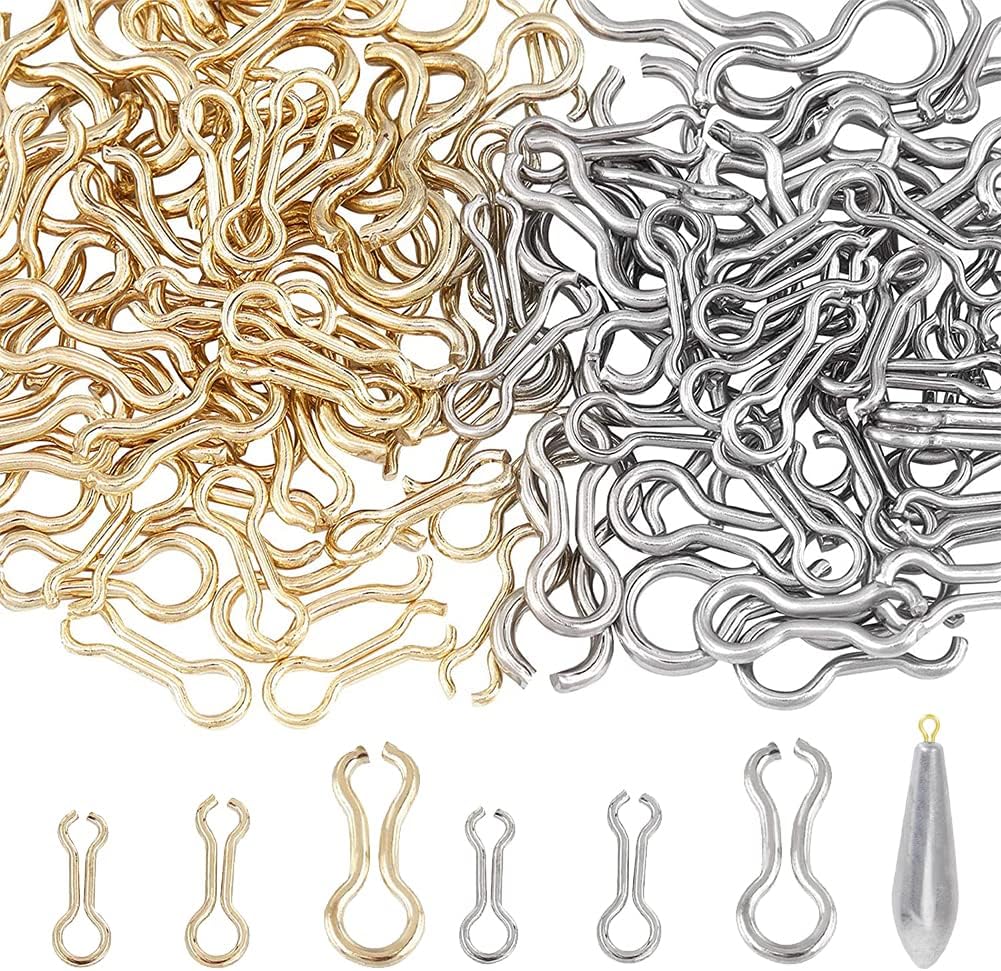 SUPERFINDINGS 240Pcs 3 Sizes Fishing Sinker Eyes Eyelets DIY Fishing Lures Ey...