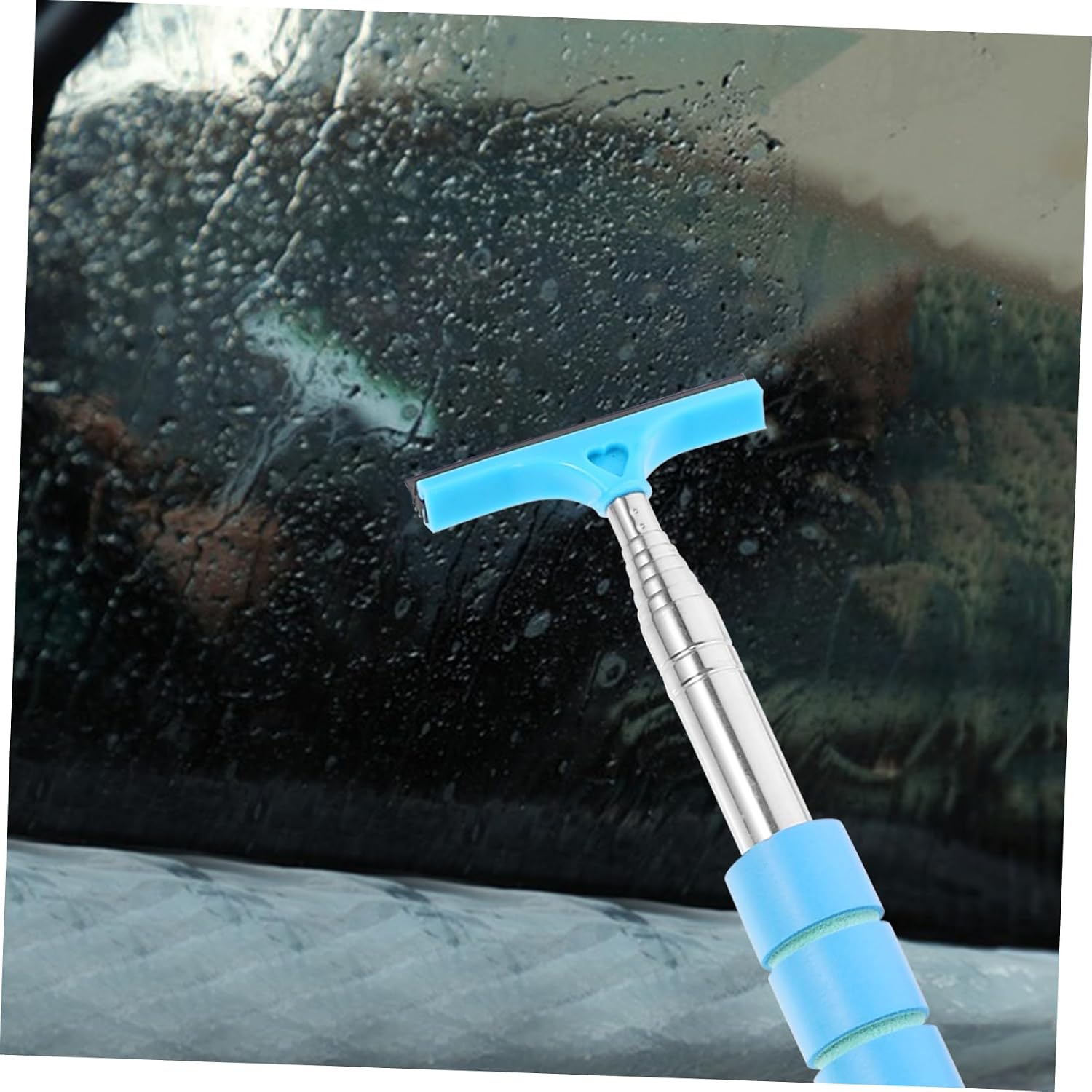 Healifty 2pcs Telescopic Car Windshield Cleaner Tool Handle Portable Rear View Mirror Wiper for Automotive Window Cleaning