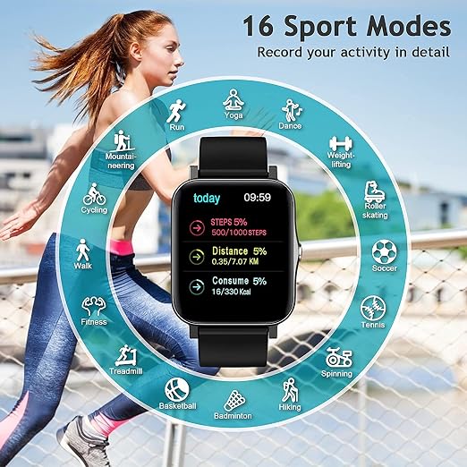 Amazon.com: Reloj inteligente táctil completo de 1.70 pulgadas para  teléfono Android/iOS, rastreador de fitness con monitor de frecuencia  cardíaca, sueño, oxígeno en sangre para hombres y mujeres : Deportes y  Actividades al