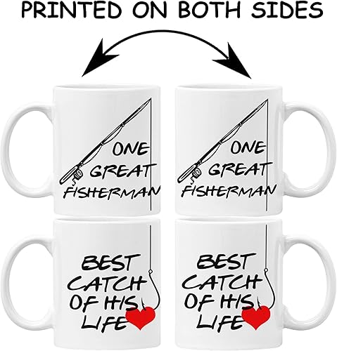 Miniatura 2 de 1 One Great Fisherman, Best Catch of His Life - Tazas de café para parejas, tazas de pesca