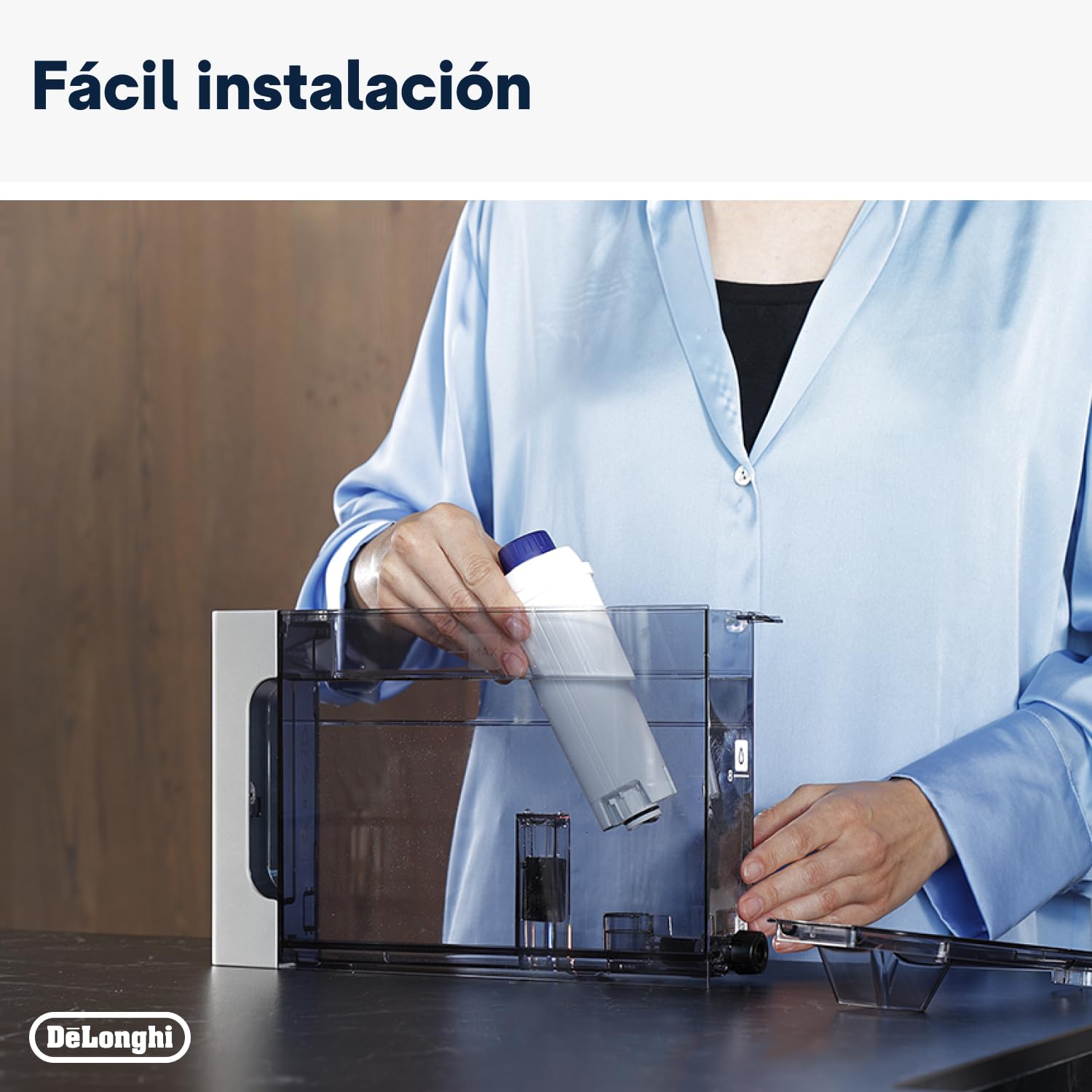 De'Longhi Filtro de Agua para Máquina de Café, Filtro Descalcificador, Filtro de Repuesto para Máquina de Café Automática Serie Ecam, Paquete de 4 Filtros de Agua, DLSC321