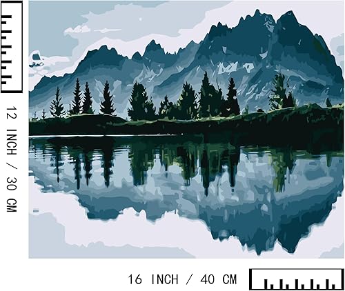 Miniatura 135 de Baisite 1112 Pintura por números, para adulto, principiante, niño, 12 pulgadas de ancho x 16 pulgadas de largo, 2 lienzos, 8 pinceles de madera