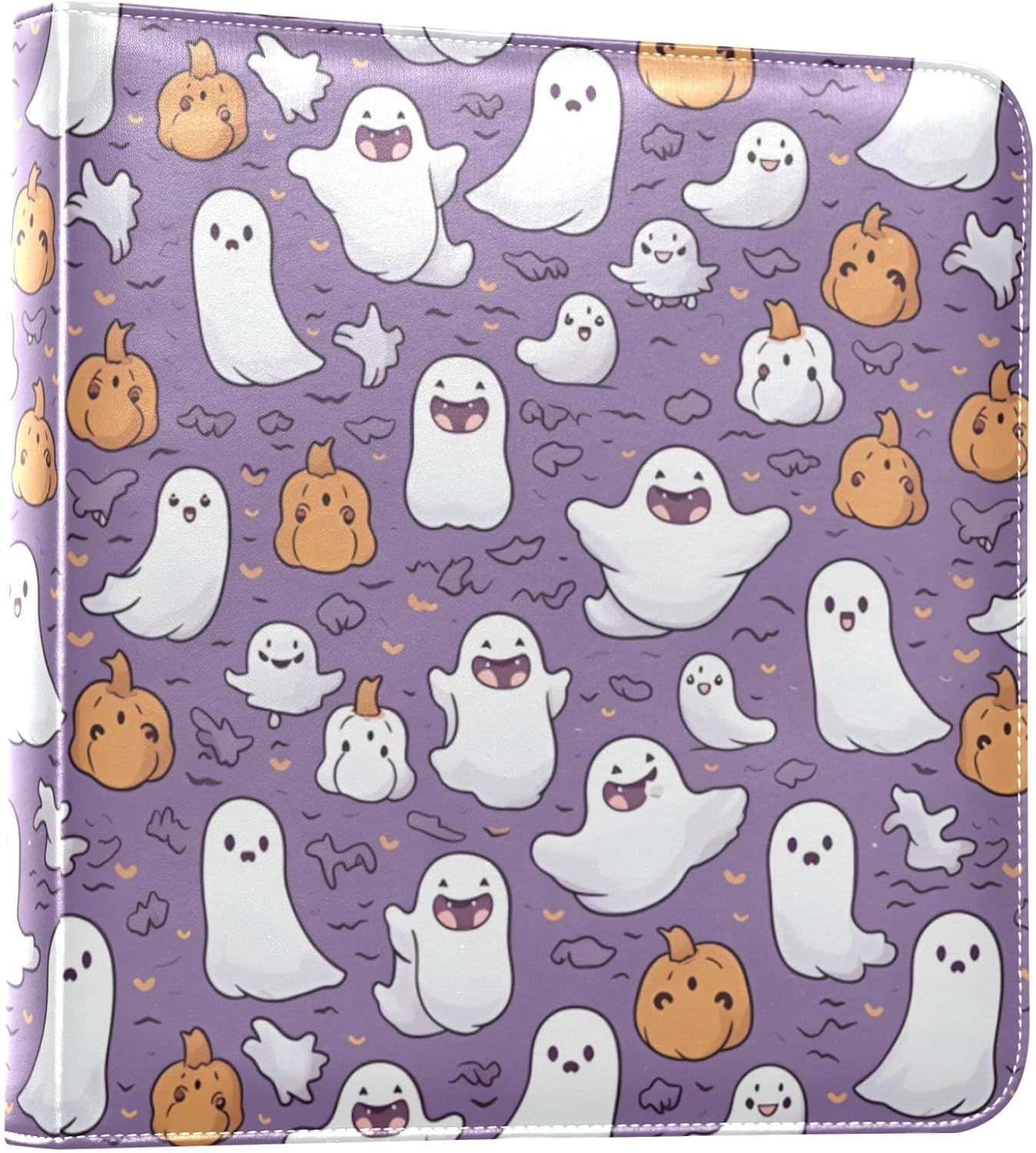 JIPONI Cute Ghosts Large Photo Album, DIY Leather Cover Scrapbook Albums for 4x6 5x7 6x8 Pictures, Self Adhesive Memory Book for Wedding, Baby, Family