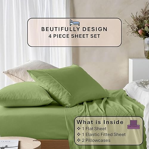 Miniatura 9 de Juego de sábanas de 800 hilos, 100 % algodón egipcio, sábanas My sheet with Pillow de Dreams Egypt Giza, de satén suave y sedoso, 4 piezas, 100 %