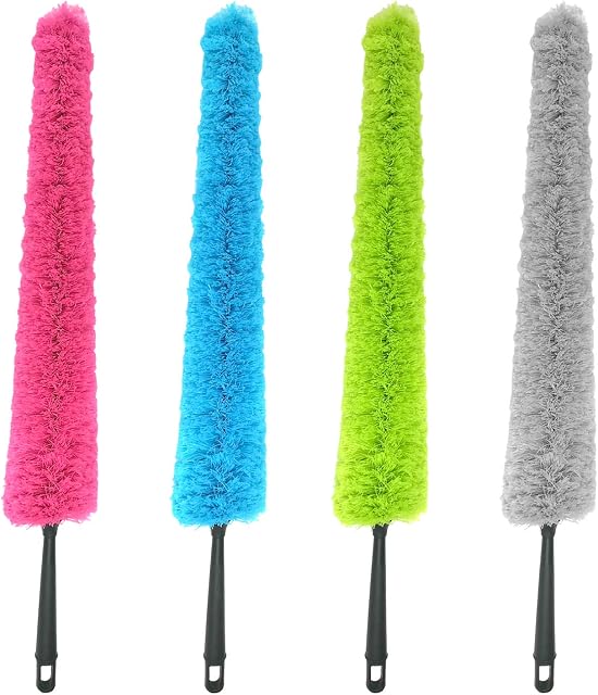 Smiths® Premium Microfibre Radiator Cleaning Brush | Pink | Extra-Long Reach (80cm) | Slim, Strong & Flexible Duster | Washable | Multi-Purpose - Cabinets, Skirting Boards, & More!