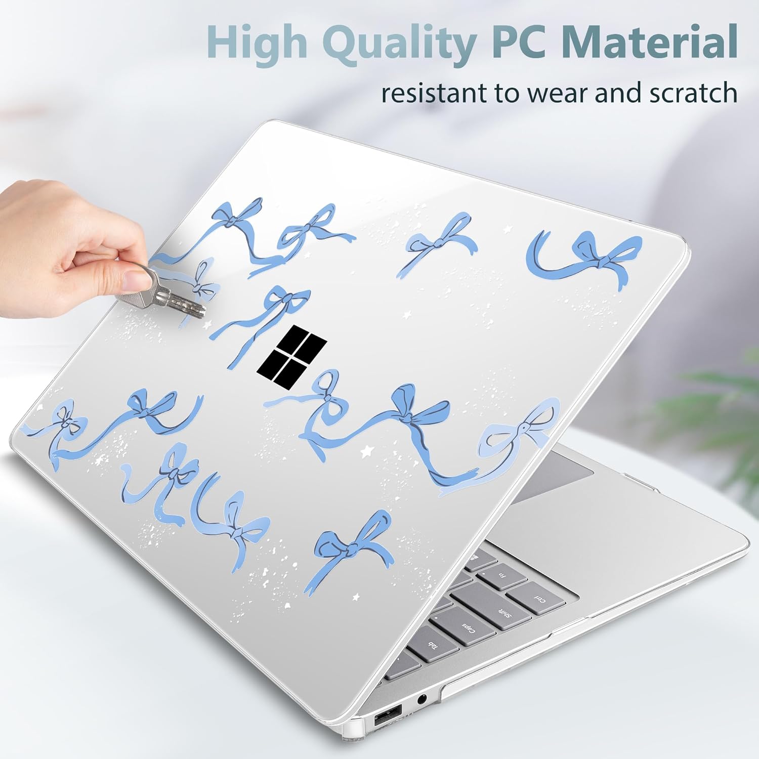 Tuiklol for 2025 Microsoft Surface Laptop 13 inch Case, Windows 11 Touchscreen Copilot+ PC Laptop 13 Model 2095 with Protection Surface 13 inch Cover,Bow-Blue