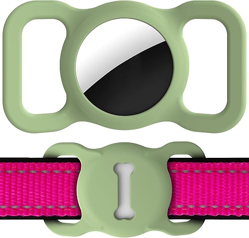 Soporte para collar de perro Airtag, DLENP AirTag protector para gato, collar de perro Airtag de silicona, accesorios de seguimiento GPS, etiquetas