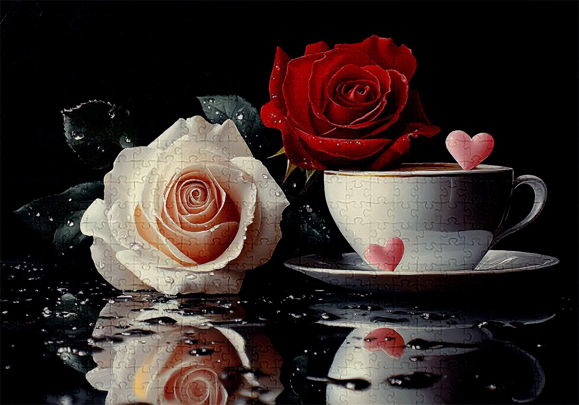 Puzzle 3000 elementów różowe puzzle dla dorosłych kubek 122 x 81 cm Unikalne rzemiosło Klasyczne drewniane układanka 3D do rodzinnych gier aktywnych, układanka do samodzielnego wykonania nawet do