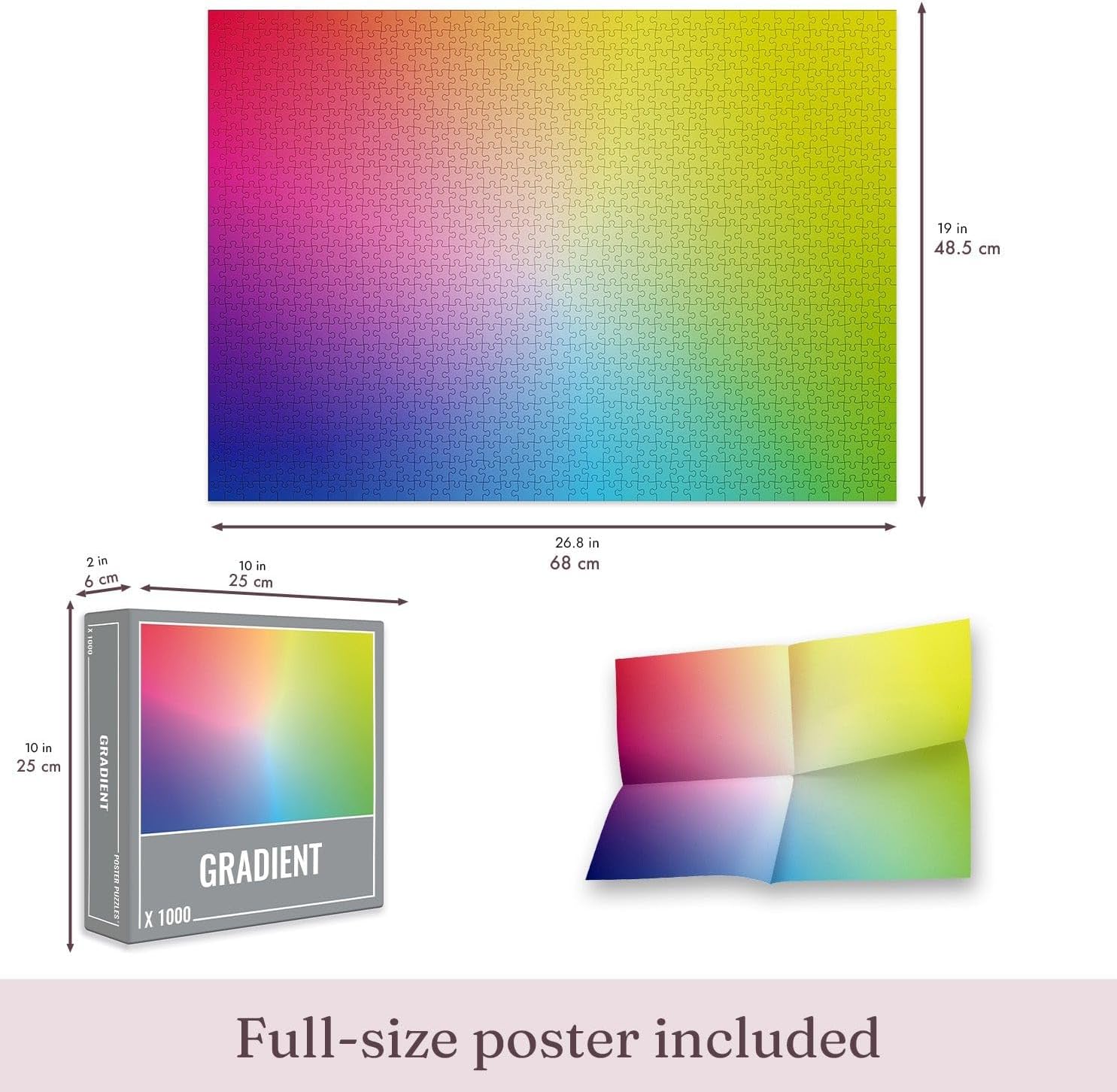 Cloudberries Gradient Puzzle: Hard 1000 Piece Jigsaw Puzzles for Adults, Rainbow Puzzle with Fun Color Gradient, 1000 Piece Jigsaw Puzzles (Gradient 1000)